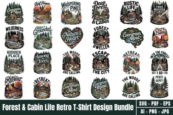 Forest Cabin Life Retro T-Shirt Design Review
