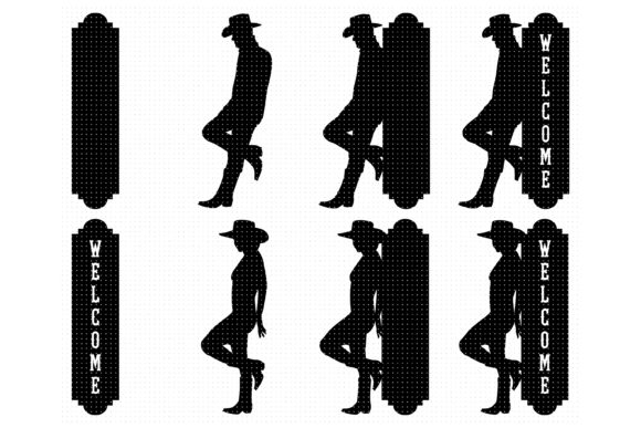 Leaning Cowboy on an Old Western Sign