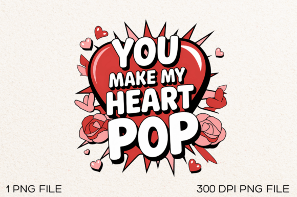 You Make My Heart Pop PNG Design